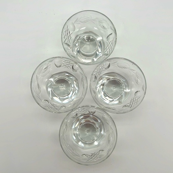 Nachtmann Andernach, Coupe Cordial Glass Etch Flower/Roses, Octagonal (Set of 4) - Picture 4 of 10